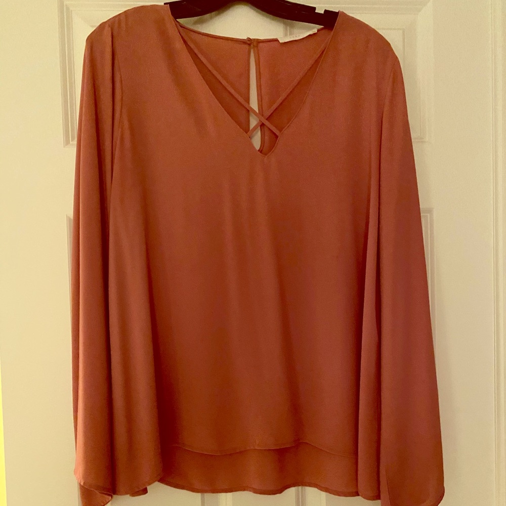 Rose chiffon blouse
